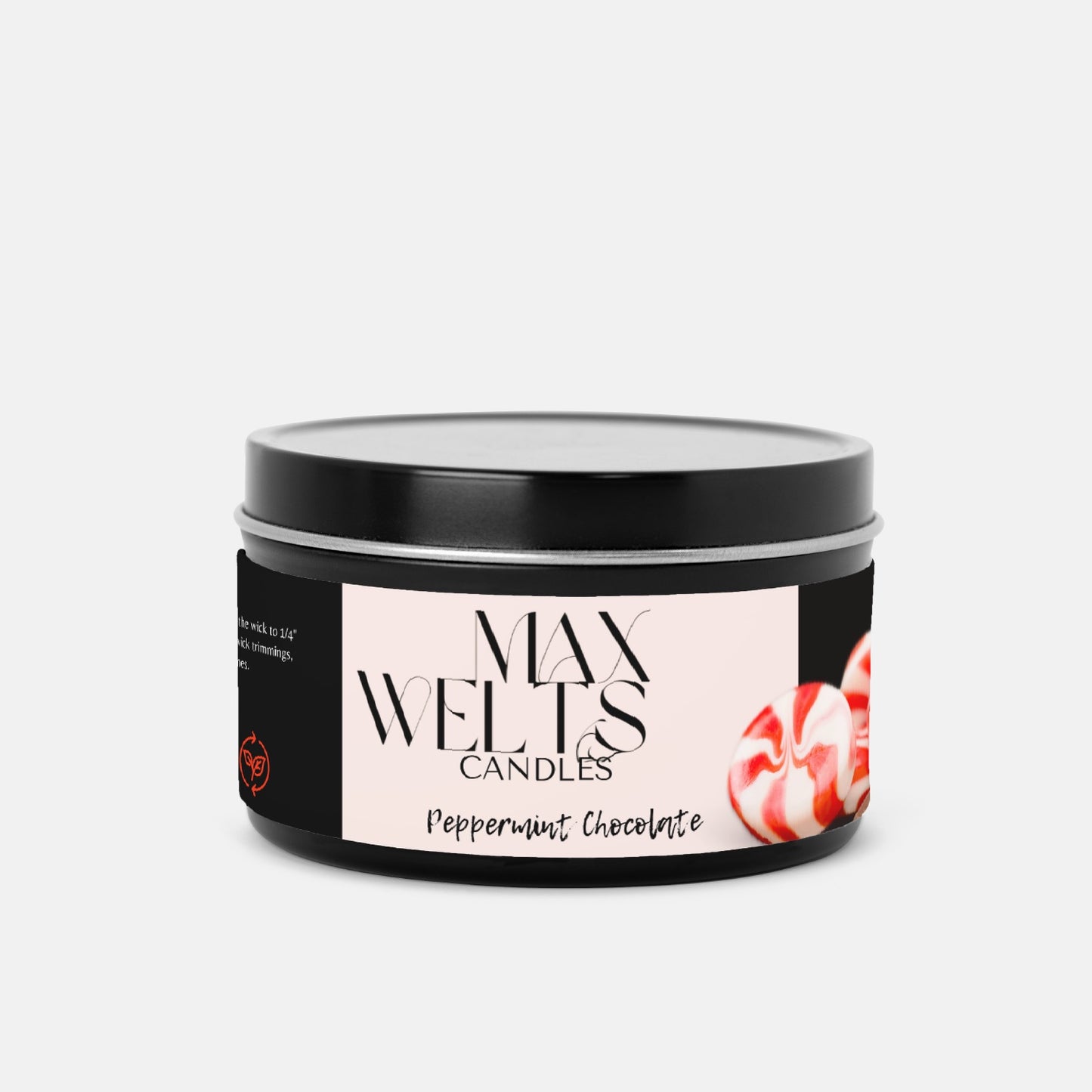 Peppermint Chocolate 8oz Tin Candle